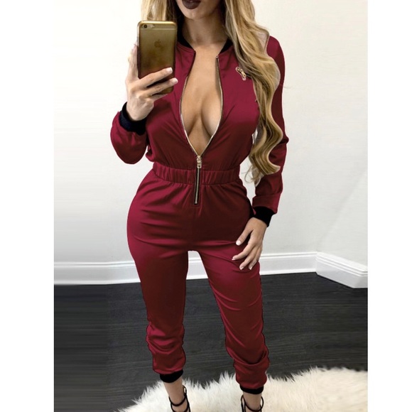 Pants - Burgundy Jumpsuit